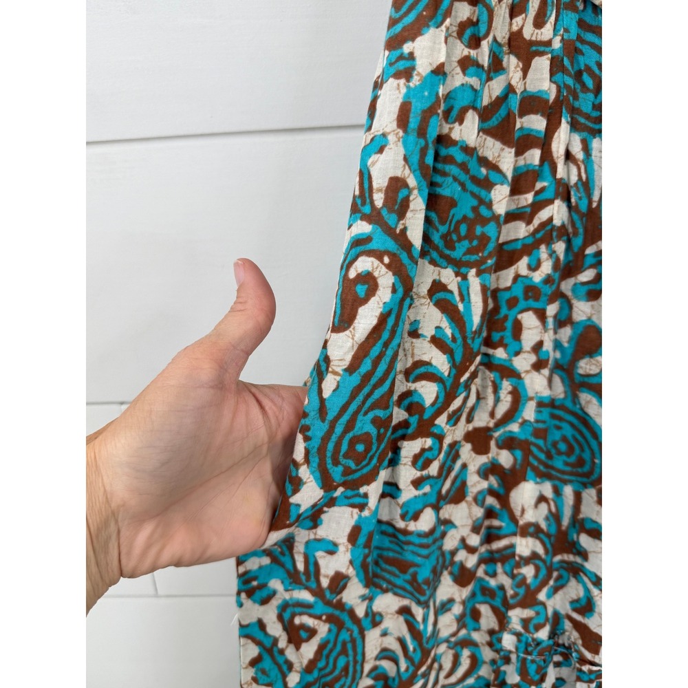 House of Harlow 1960 Maxi Dress Women XL Paisley Batik MAGENTA BLUE - Picture 4 of 11